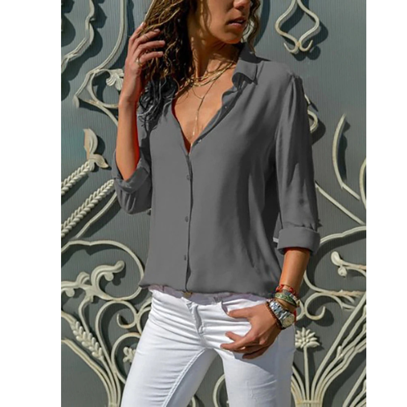 Evelora | Women’s Formal Long Sleeve Blouse with Button-Up