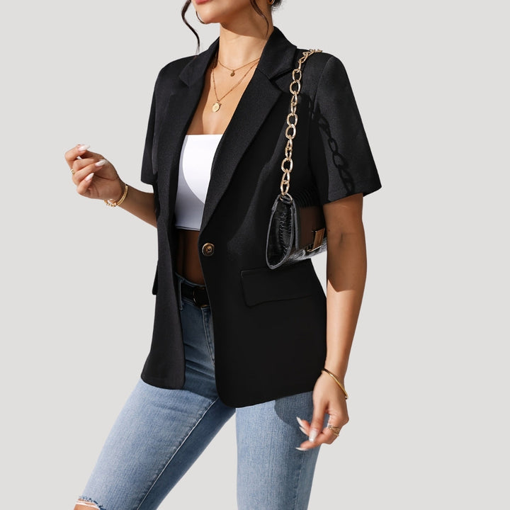 Noirelle | Women’s Short-Sleeve Tailored Blazer with One Button