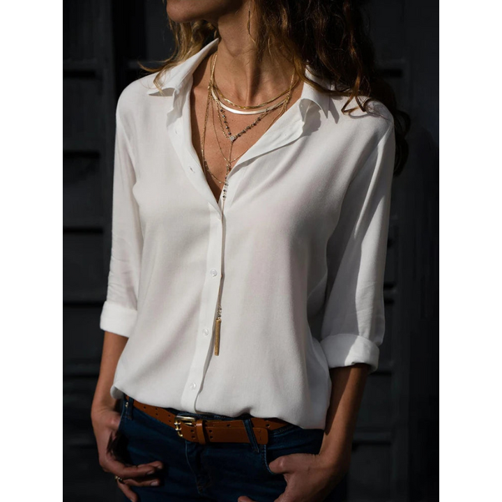 Evelora | Women’s Formal Long Sleeve Blouse with Button-Up