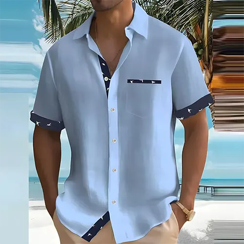 Auckland | Men’s Short-Sleeve  Summer Shirt with One Pocket