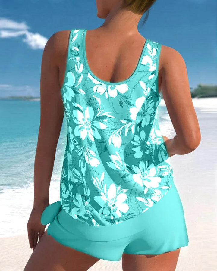 Calantha | Women's Floral Print Two Piece Tankini Swim Set
