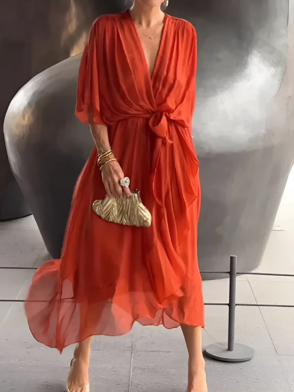 Lori | Women's Timeless Wrap Midi Dress