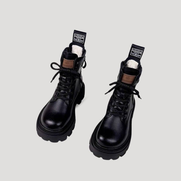 Wintra | Women’s Fur-Lined Winter Ankle Boots with Zipper and Lace-Up