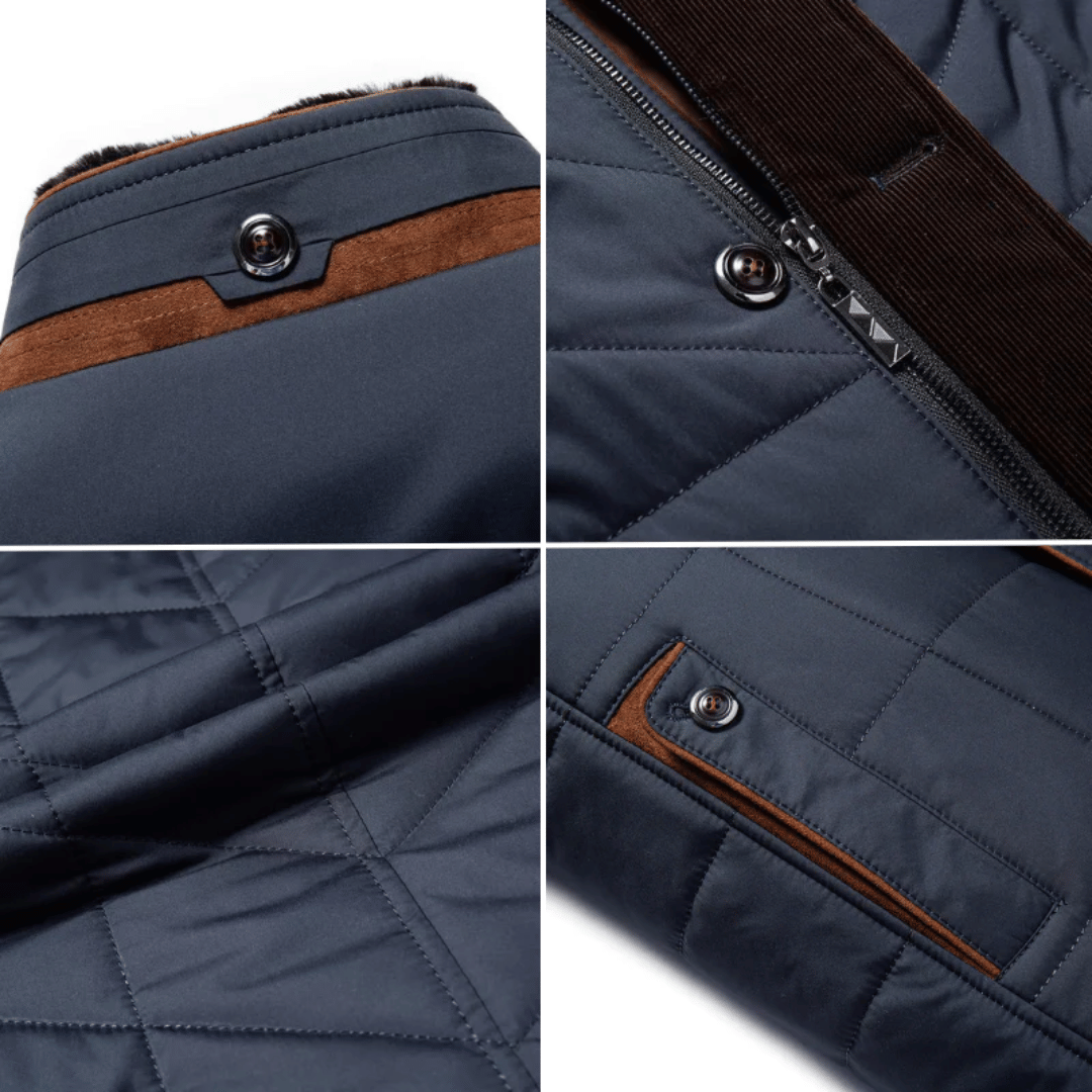 Theren | Men's Quilted Winter Jacket with Stand Collar