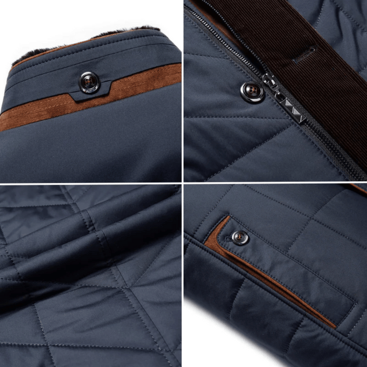 Theren | Men's Quilted Winter Jacket with Stand Collar