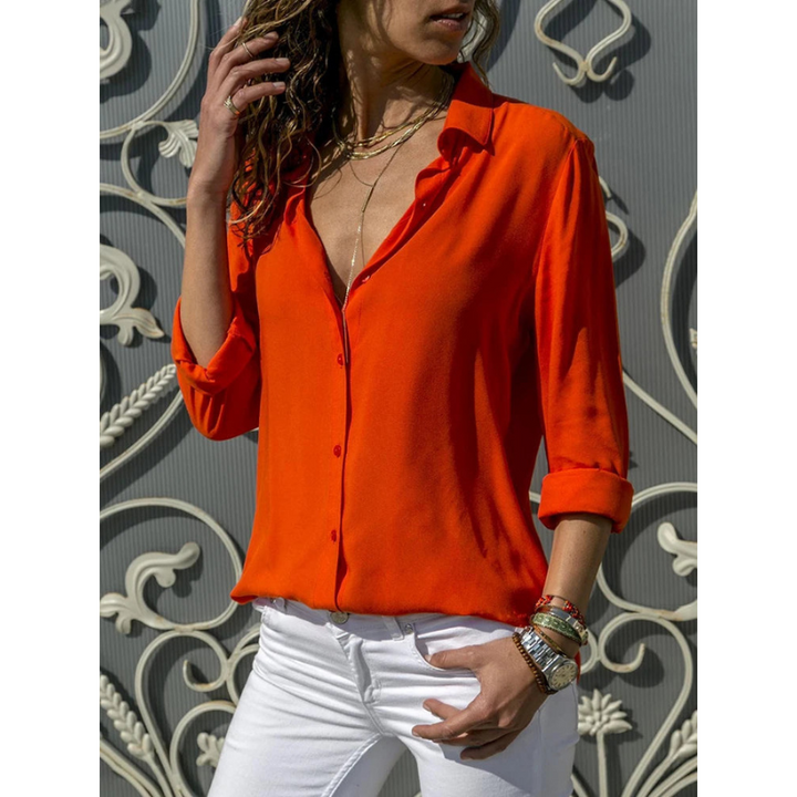 Evelora | Women’s Formal Long Sleeve Blouse with Button-Up
