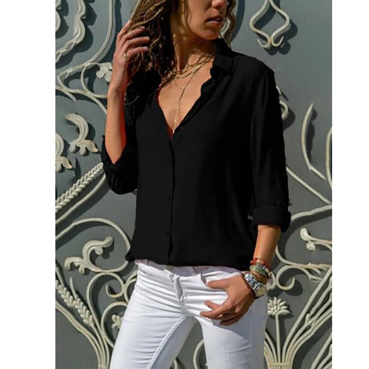 Evelora | Women’s Formal Long Sleeve Blouse with Button-Up