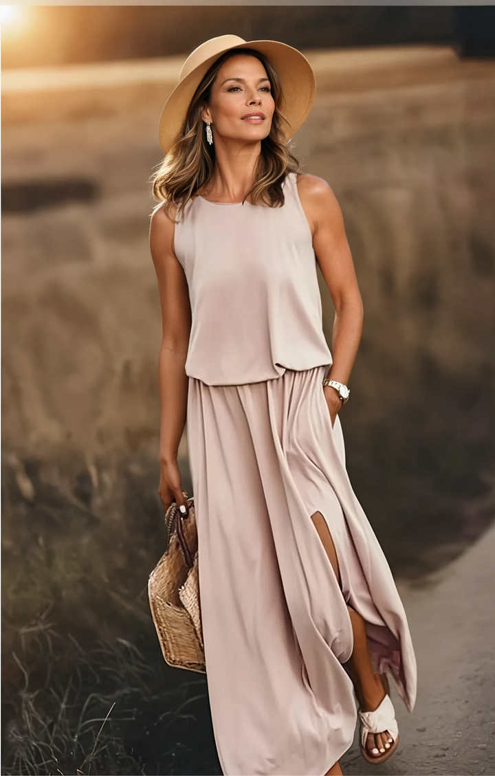 Florene | Women’s Sleeveless Maxi Dress with Slit