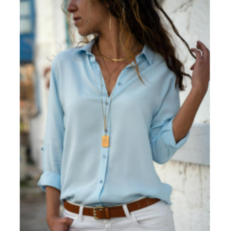 Evelora | Women’s Formal Long Sleeve Blouse with Button-Up