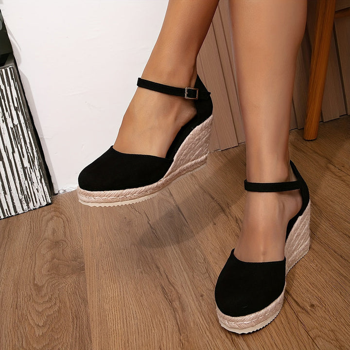 Alessia | Women’s High Wedge Espadrille Sandals with Closed Toe