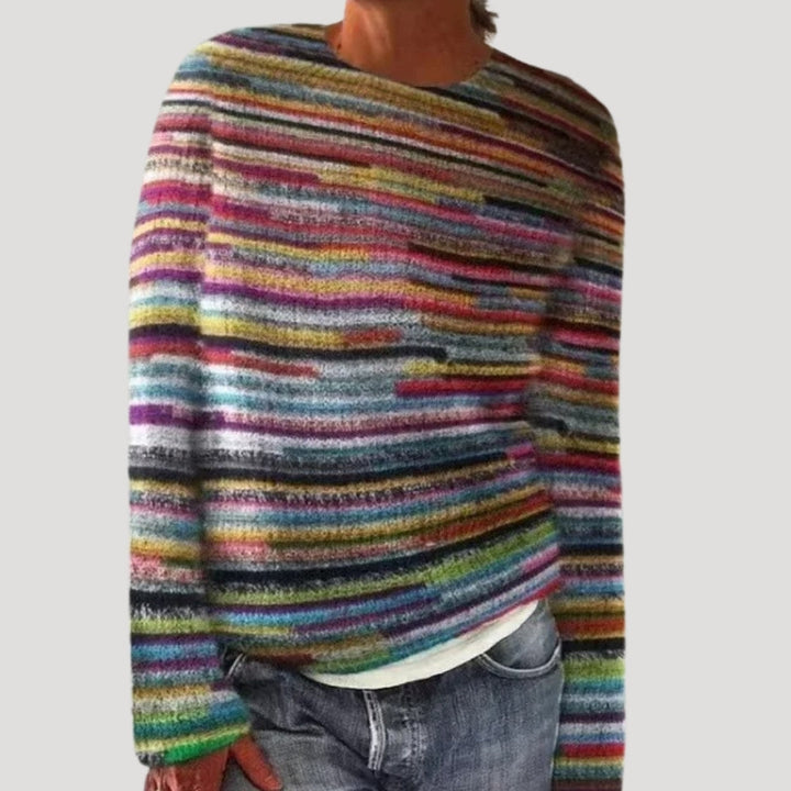 Marina | Women’s Patterned Knit Sweater with Round Neckline