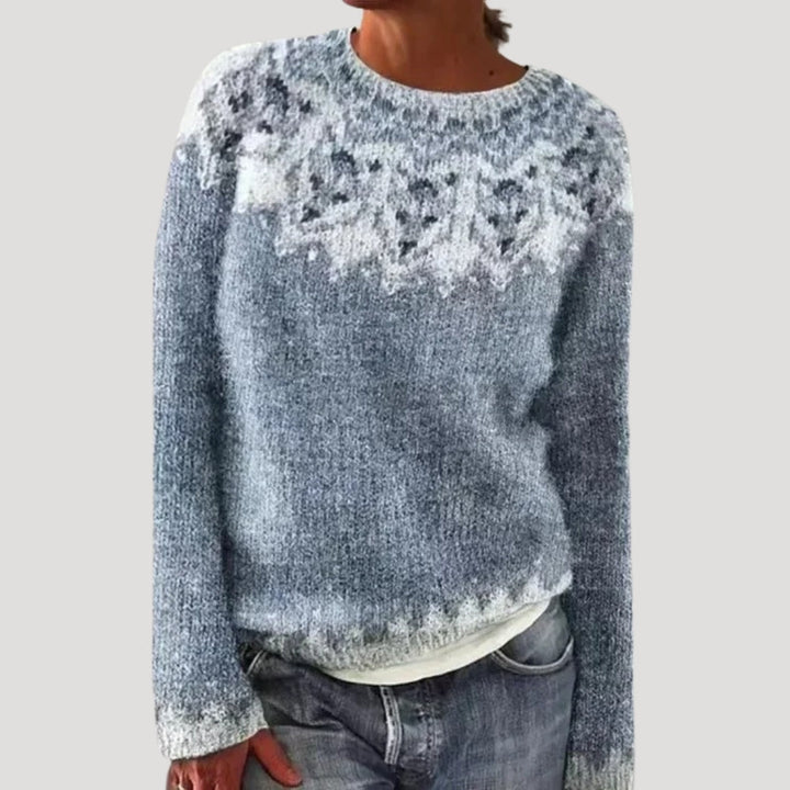 Marina | Women’s Patterned Knit Sweater with Round Neckline