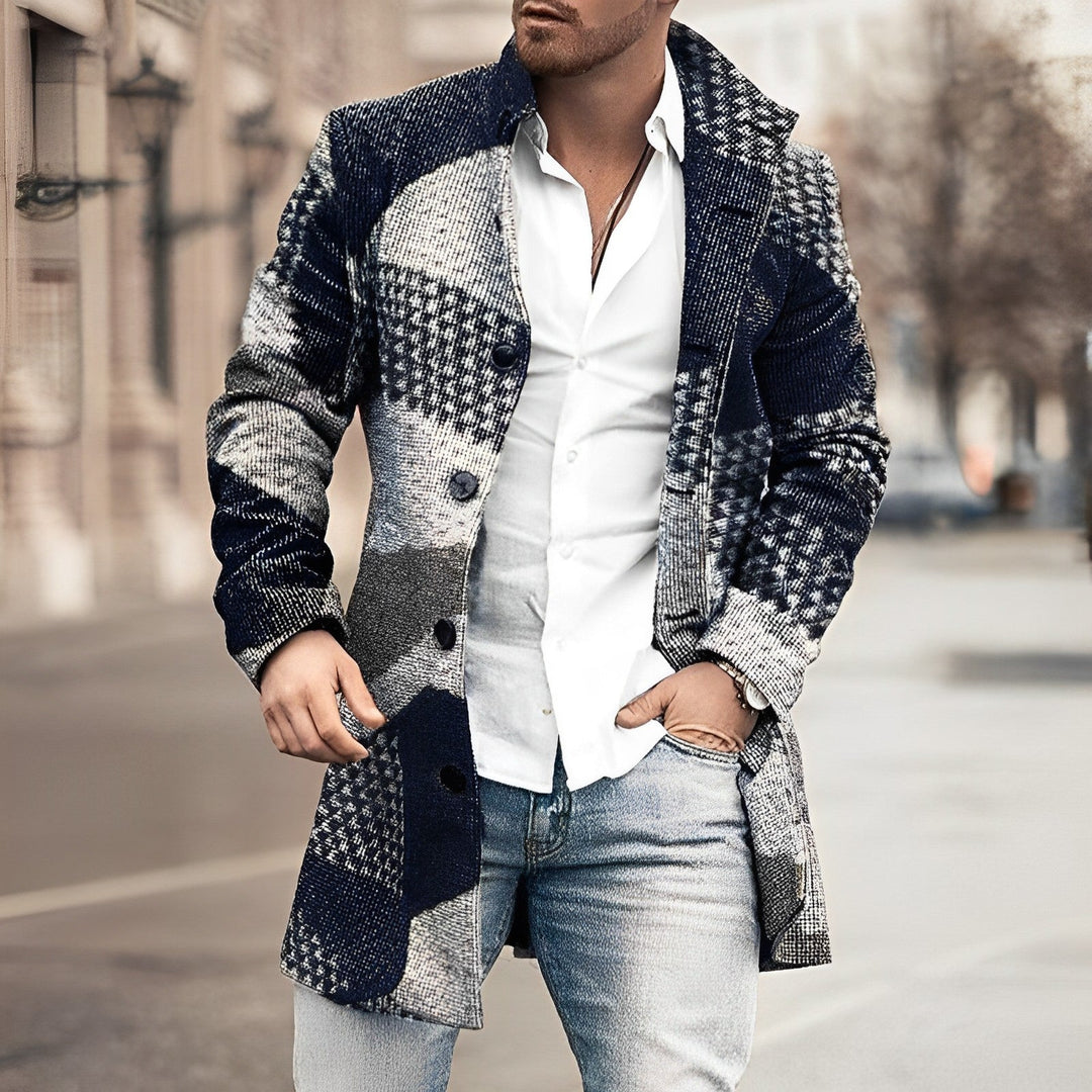 Noel | Men’s Plaid Button-Front Overcoat