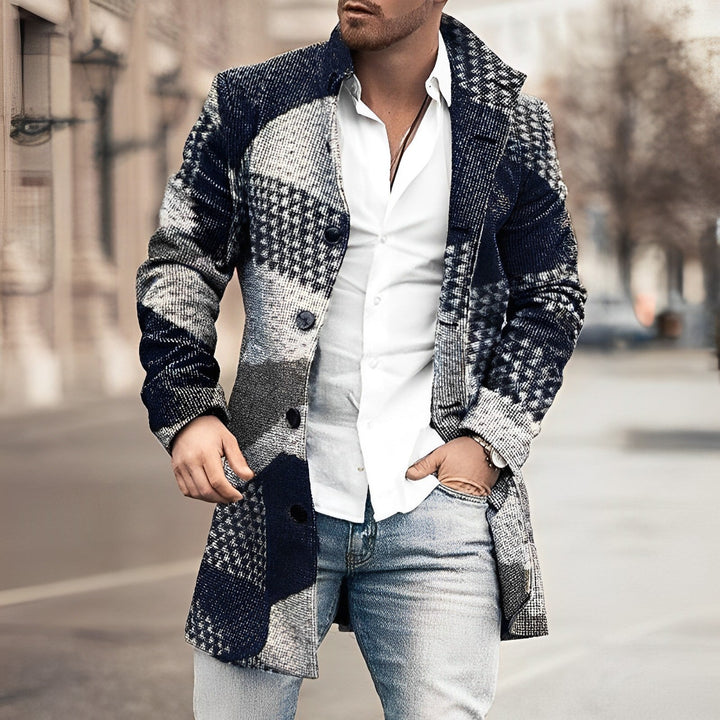 Noel | Men’s Plaid Button-Front Overcoat