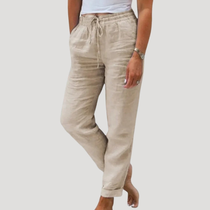 Liora | Women’s Lightweight Linen Summer Pants with Drawstring