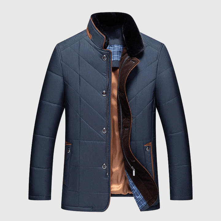 Theren | Men's Quilted Winter Jacket with Stand Collar
