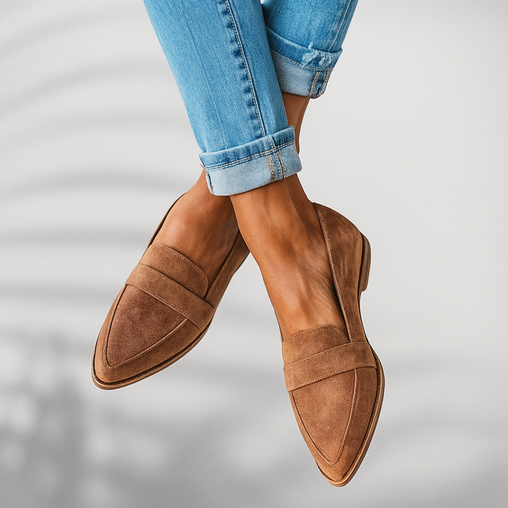 Charlene | Women's Sleek Suede Loafers with Pointed Toe