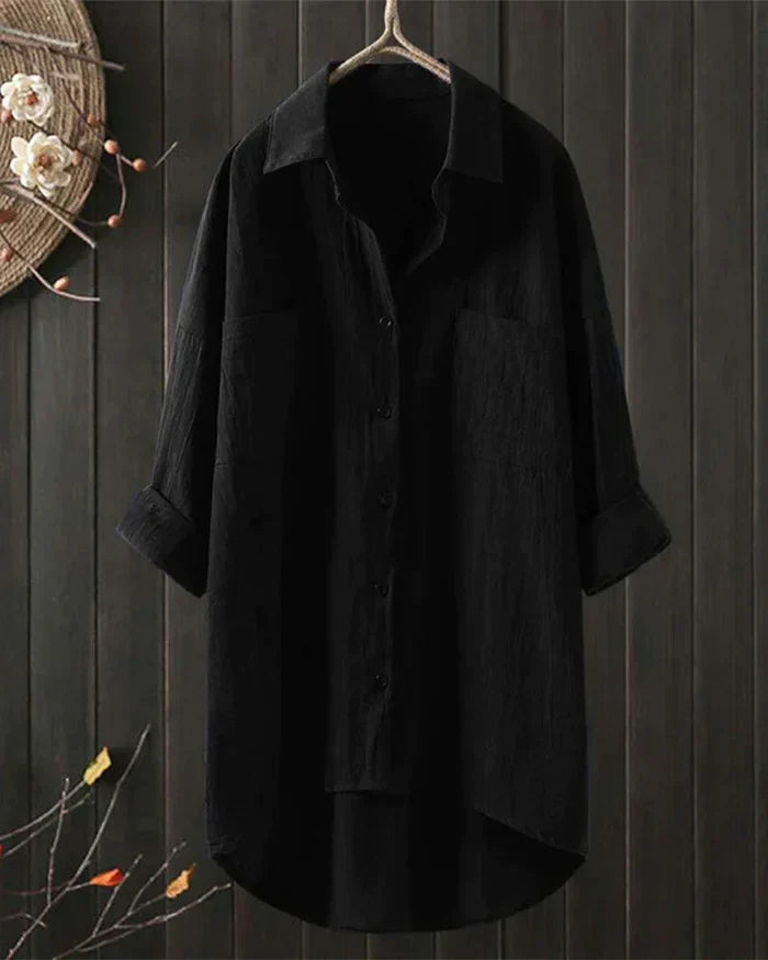 Jesse | Women's Folded Sleeve Shirt Dress with Buttons