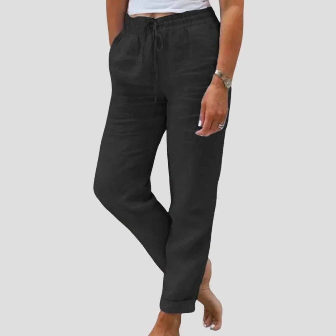 Liora | Women’s Lightweight Linen Summer Pants with Drawstring