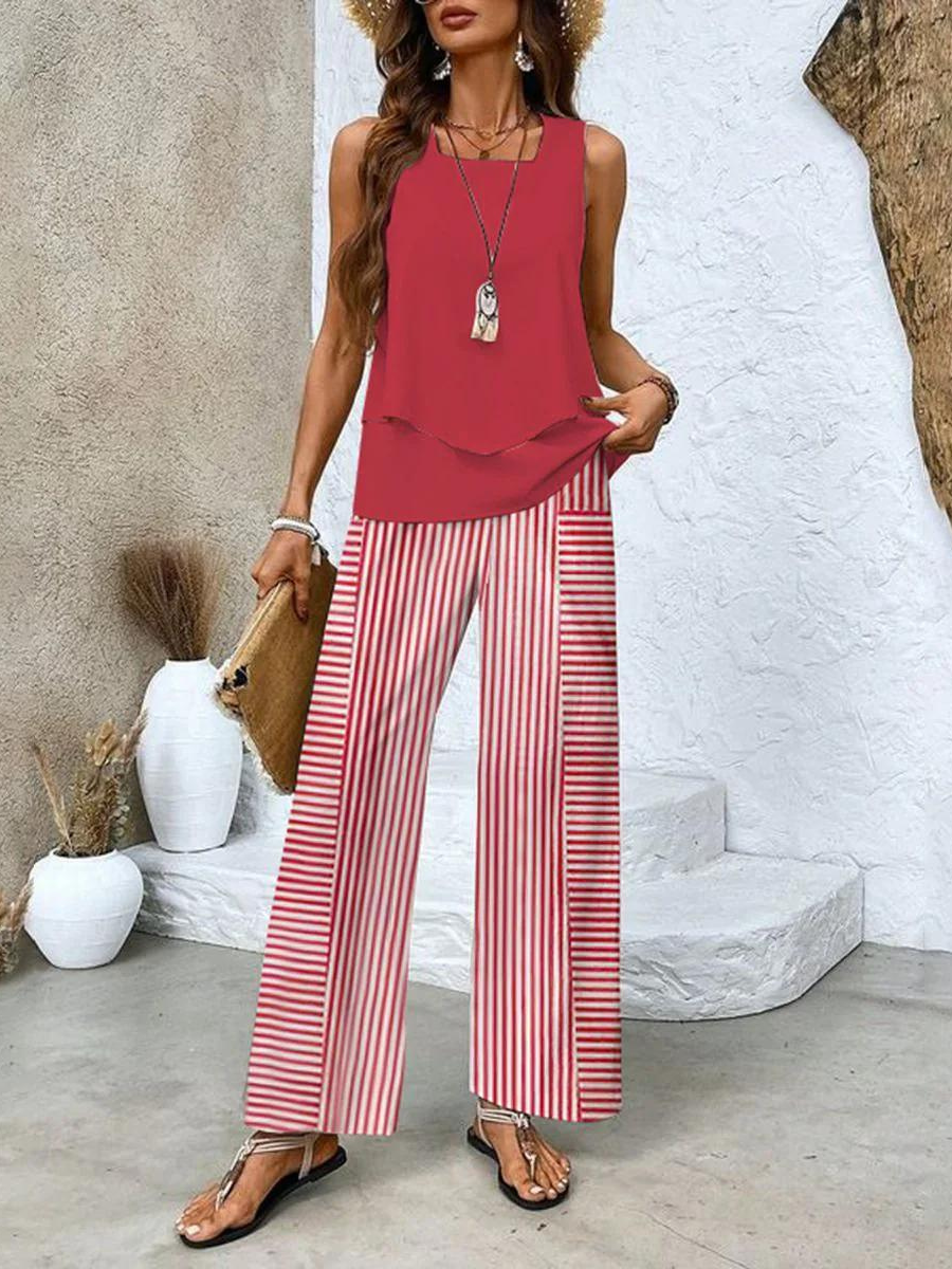 Maurelle | Women's Two Piece Set with Sleeveless Top and Pants