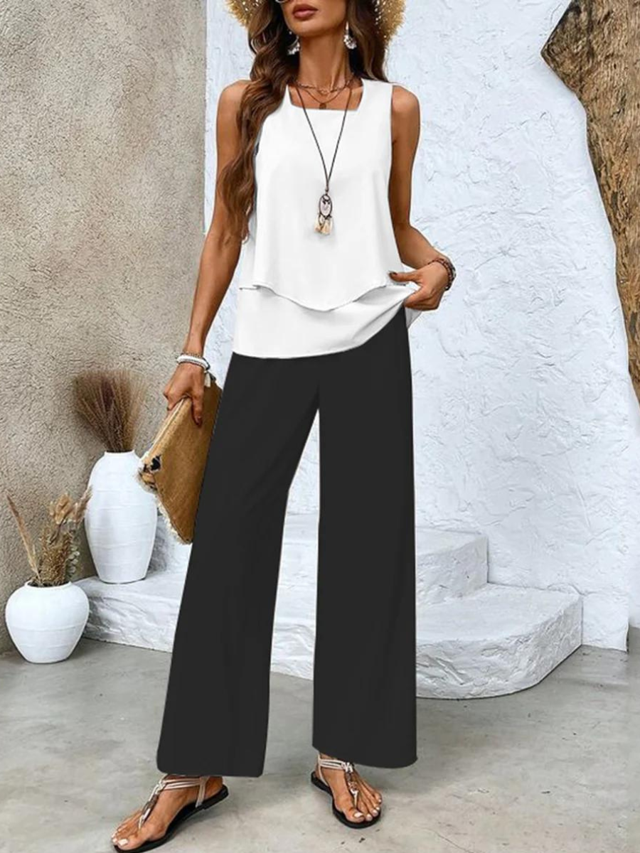 Maurelle | Women's Two Piece Set with Sleeveless Top and Pants