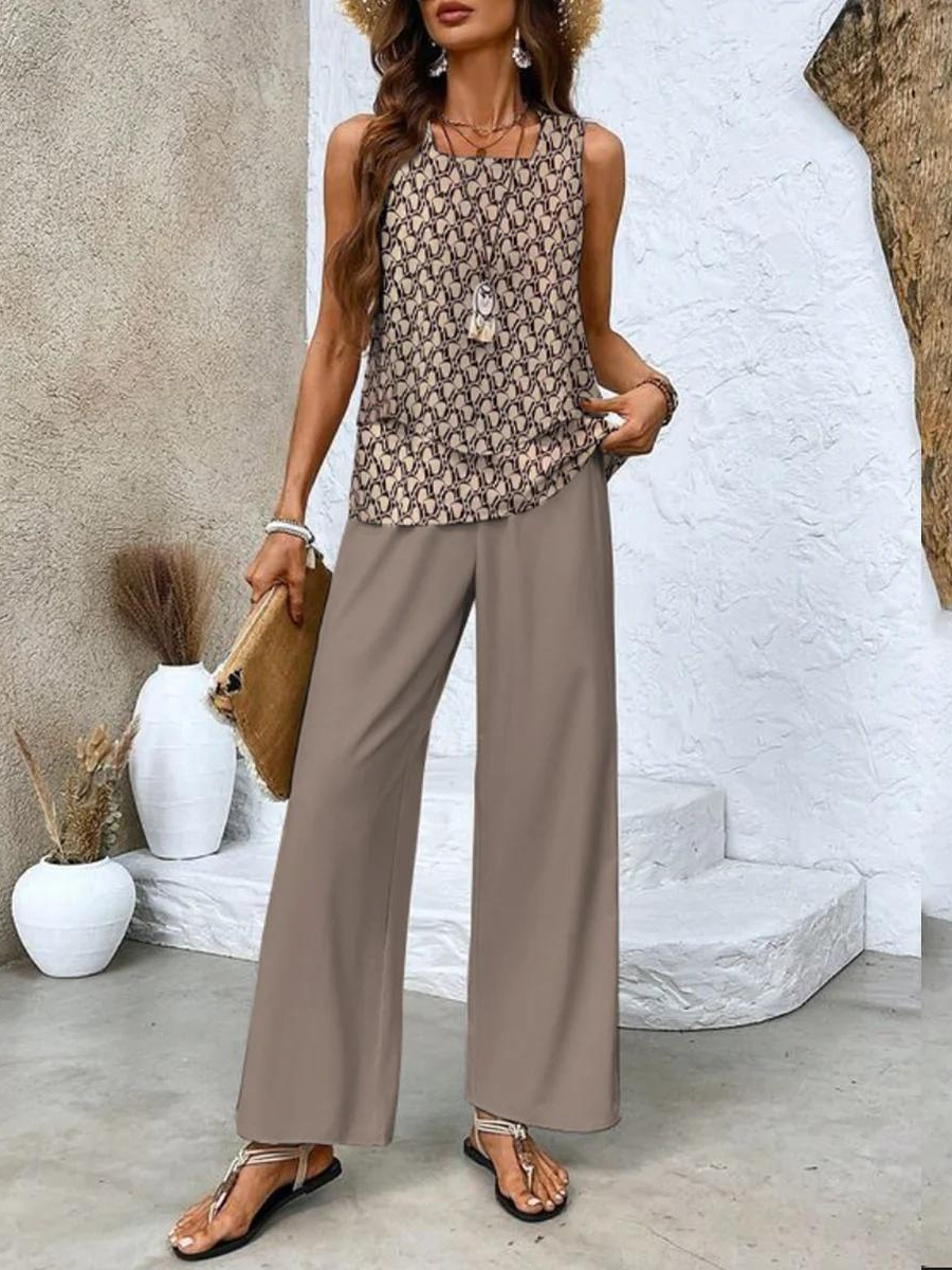Maurelle | Women's Two Piece Set with Sleeveless Top and Pants