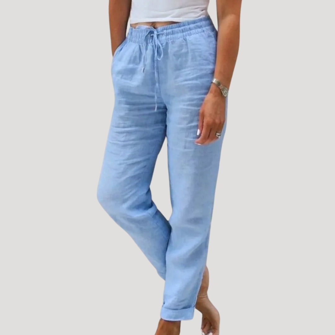 Liora | Women’s Lightweight Linen Summer Pants with Drawstring