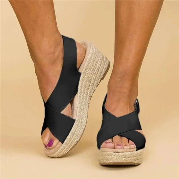 Irene | Women’s Orthopedic Wedge Sandals with Criss Cross Style