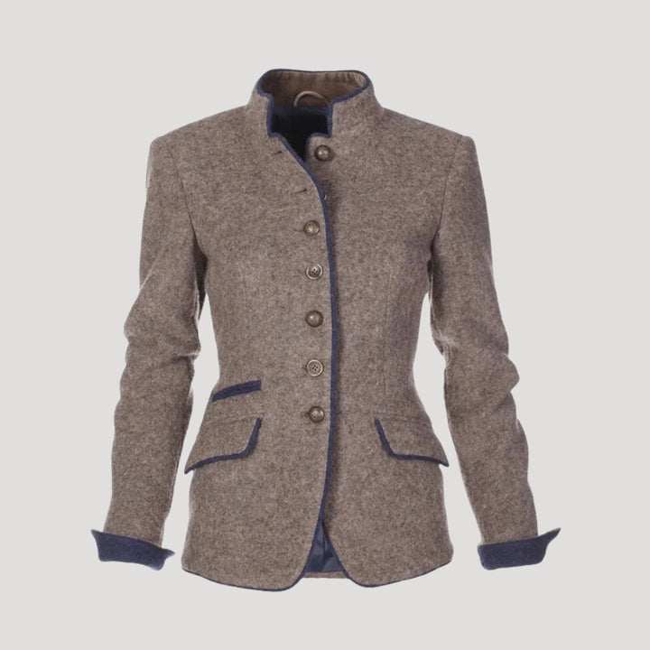 Harper | Women’s Fitted Blazer with Stand Collar and Buttons