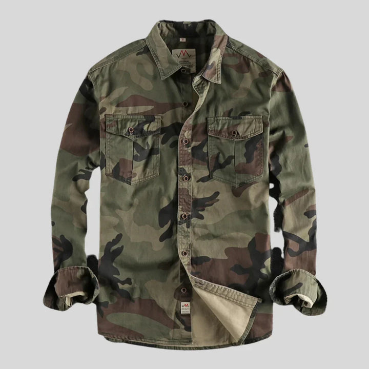 Bonnie | Men’s Camouflage Long Sleeve  Cargo Shirt