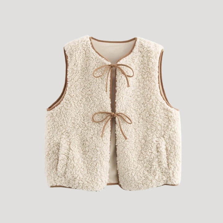 Sheryl | Women’s Sherpa Fleece Vest with Tie-Front