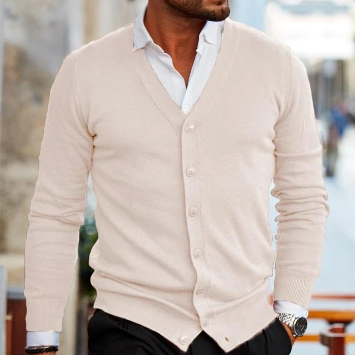 Brian | Men’s Casual Cardigan with V-neck and Buttons