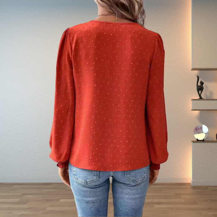 Corinne | Women's Puff Sleeve Lace Blouse with Long Sleeve