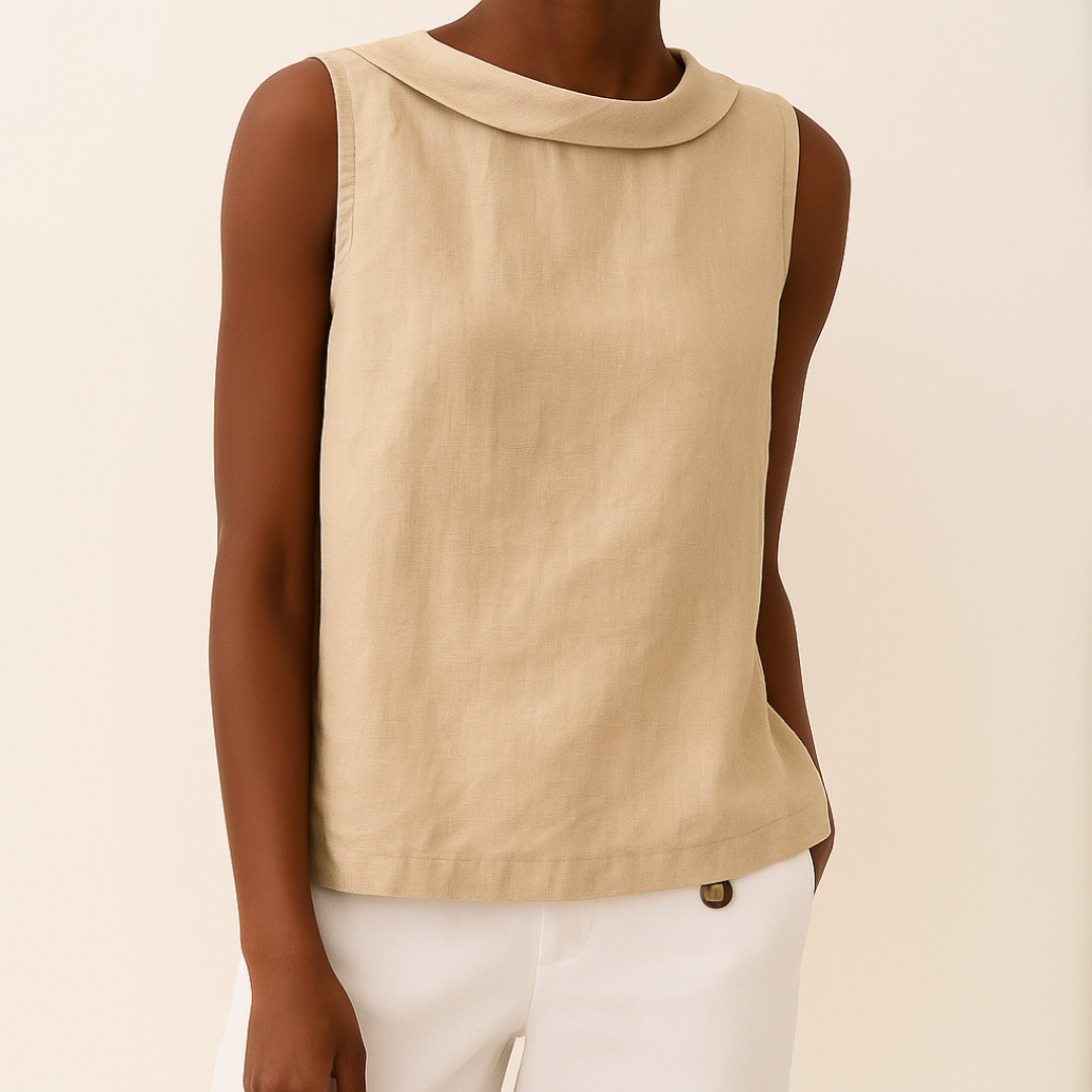 Ella | Women's Sleeveless Collar Lightweight Top