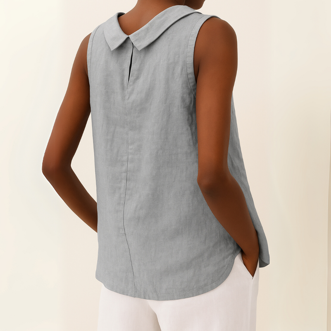Ella | Women's Sleeveless Collar Lightweight Top