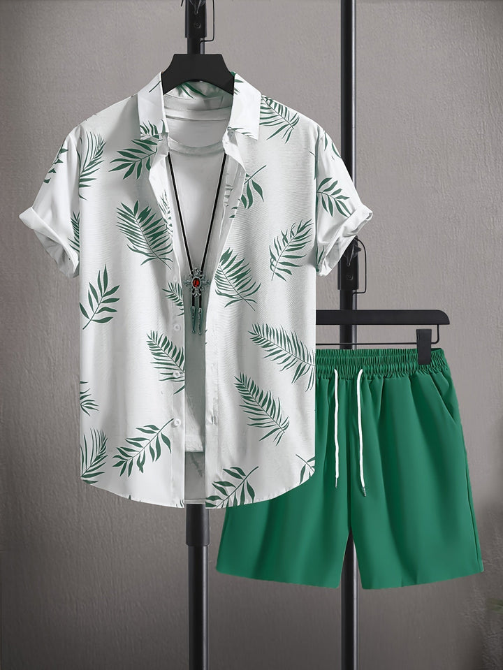 Cayden | Tropical Print Shirt and Shorts Summer Set