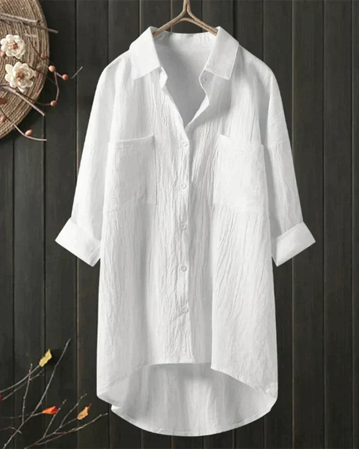 Jesse | Women's Folded Sleeve Shirt Dress with Buttons