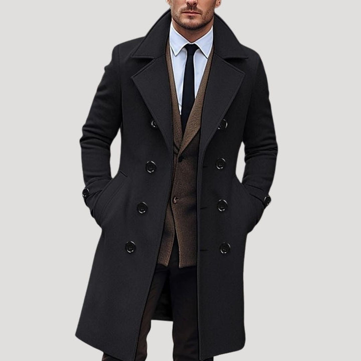 Gareth | Men’s Wool Blend Double-Breasted Winter Coat with Pockets