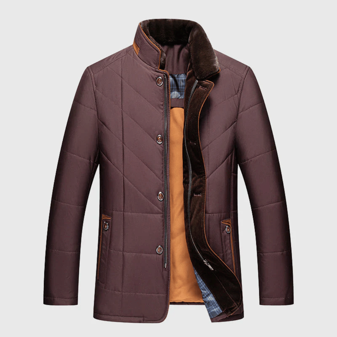 Theren | Men's Quilted Winter Jacket with Stand Collar