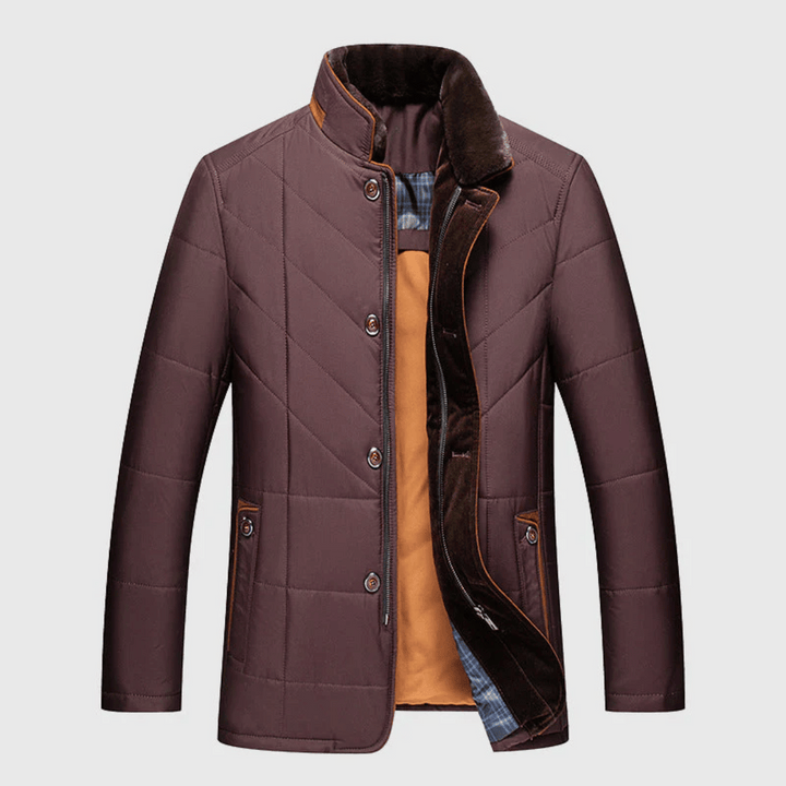 Theren | Men's Quilted Winter Jacket with Stand Collar