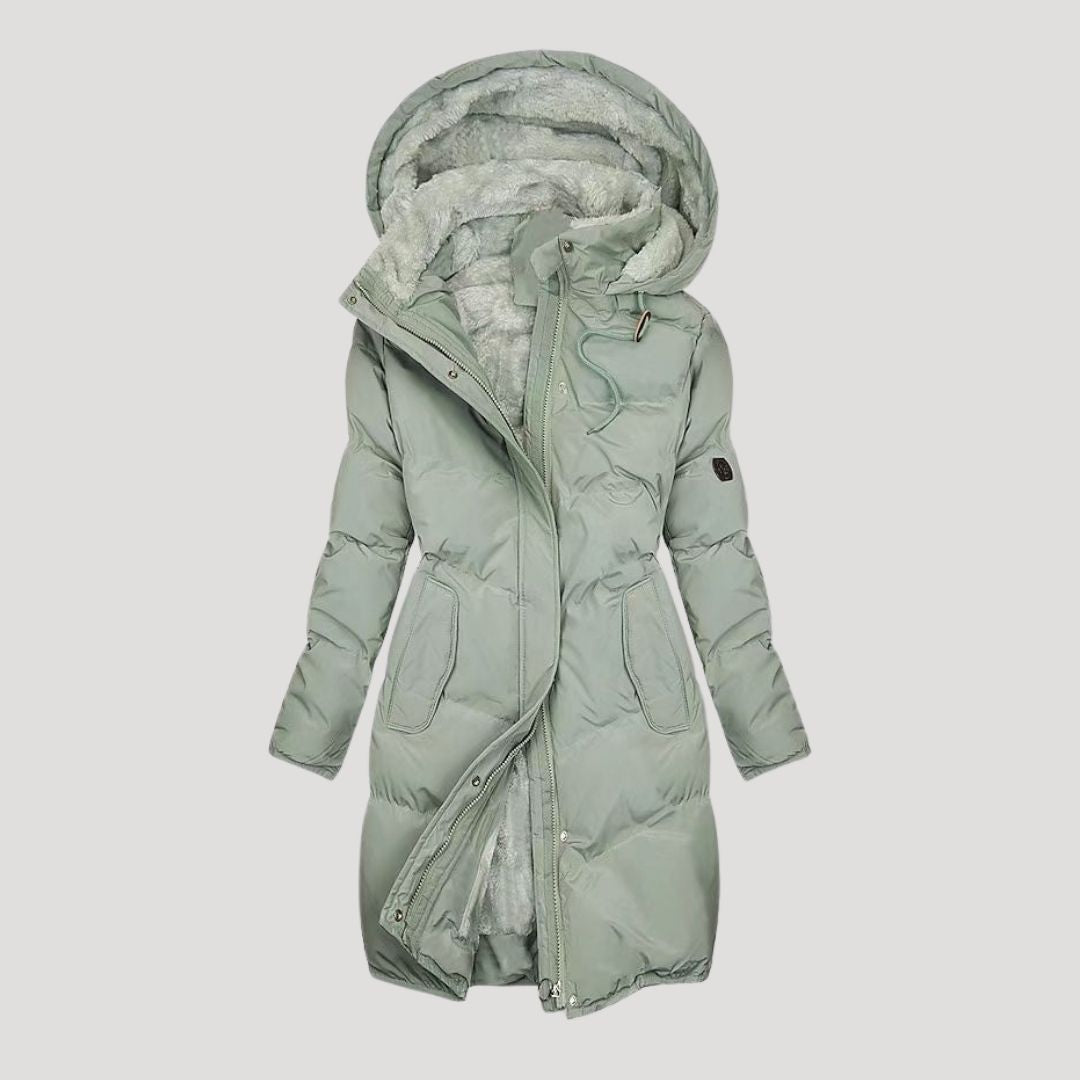 Ellen | Women’s Mid-Length Hooded Winter Jacket with Faux Fur