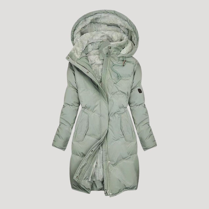 Ellen | Women’s Mid-Length Hooded Winter Jacket with Faux Fur