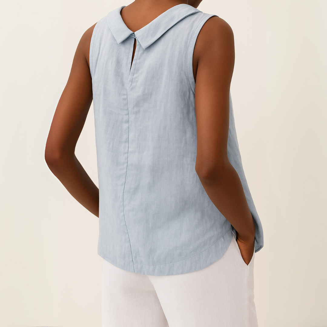 Ella | Women's Sleeveless Collar Lightweight Top