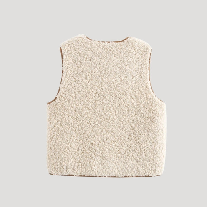 Sheryl | Women’s Sherpa Fleece Vest with Tie-Front