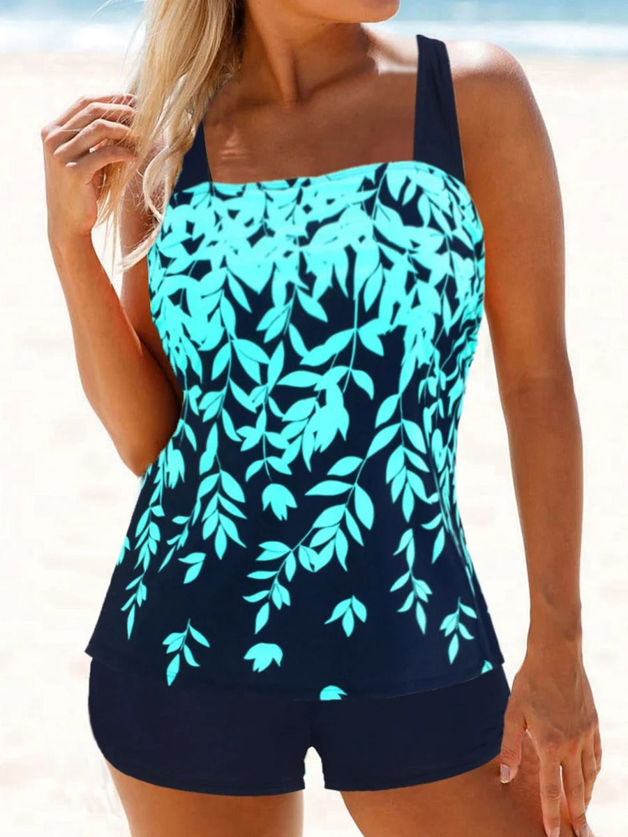 Marnelle | Women's Floral Square Neck 2-Piece Tankini Swim Set