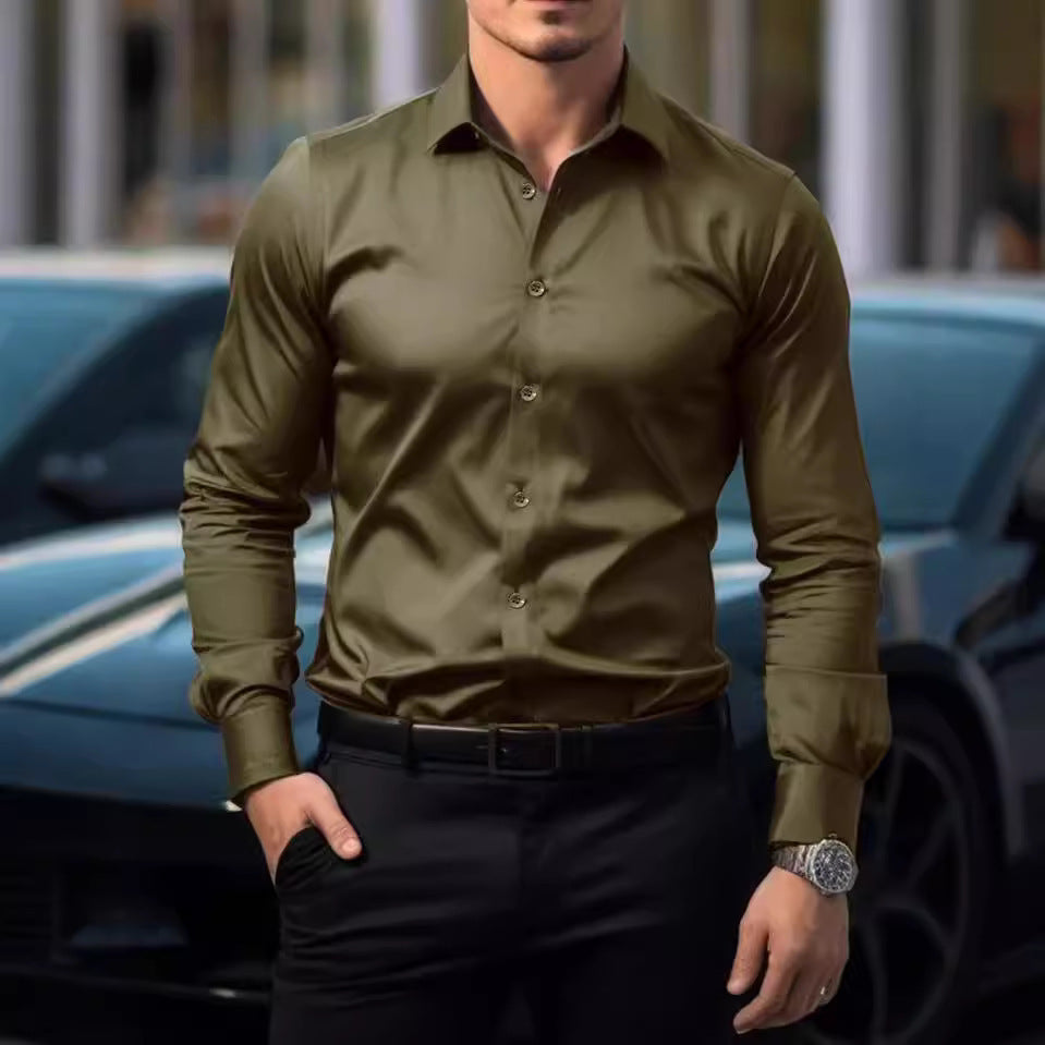 Gilbert | Men’s Slim Fit Solid Color Business Long Sleeve