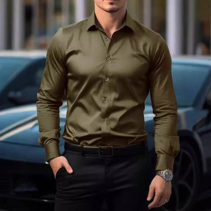 Gilbert | Men’s Slim Fit Solid Color Business Long Sleeve