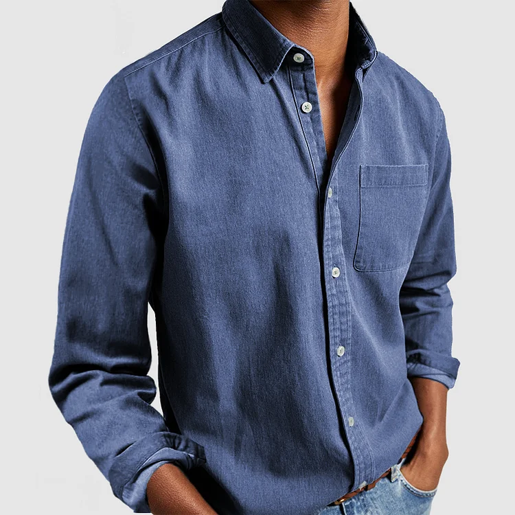 Albino | Men’s Lightweight Long Sleeve Shirt with Buttons and Pocket