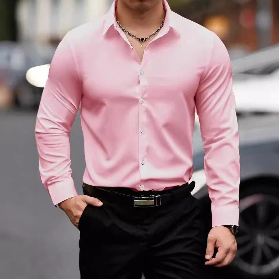 Gilbert | Men’s Slim Fit Solid Color Business Long Sleeve
