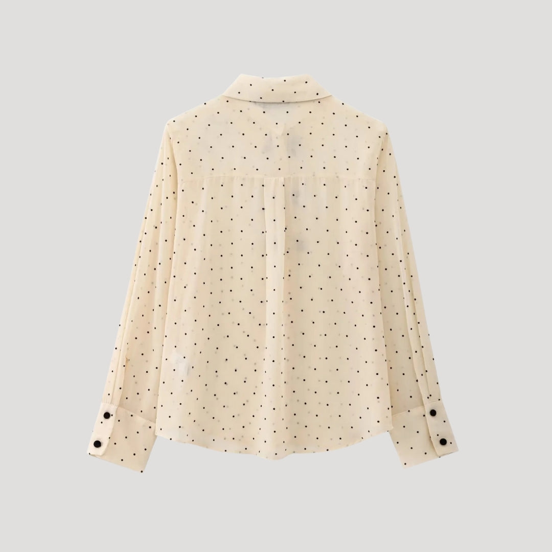 Elviane | Women’s Polka Dot Blouse with Bow Tie Neck